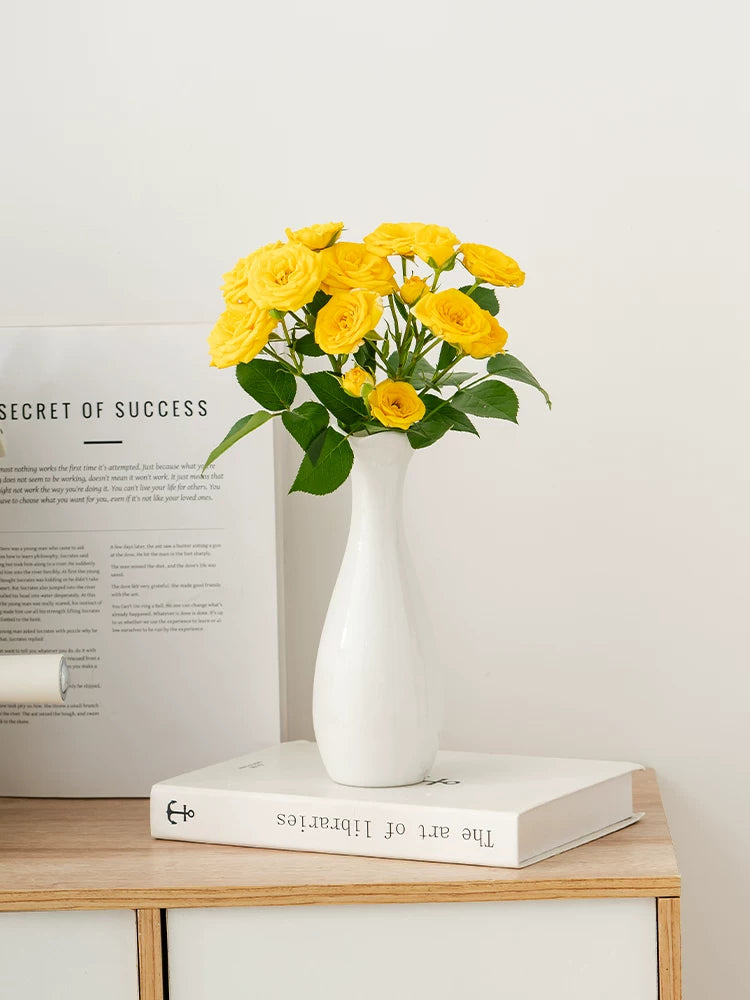 Simple white ceramic vase